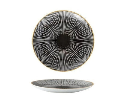 Nordic style geometric ceramic plate set for elegant dining