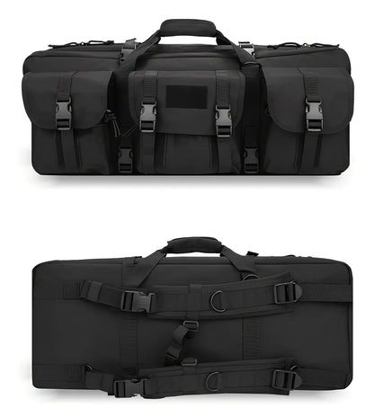 28-inch military tactical fishing bag with four compartments in black camouflage colour