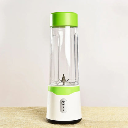 USB portable juicer blender in light green with 400mL cup and stainless steel blades
