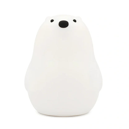 Little White Bear 15cm silicone night light with white LED illumination and USB power connection