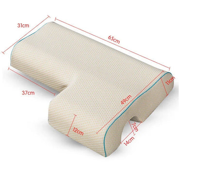 Cozy couple's memory foam pillow with pressure relief groove and cervical support