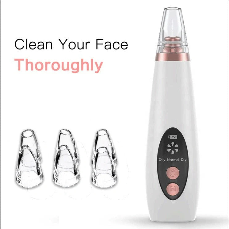 Microcrystalline Blackhead Remover with USB charging cable on white background