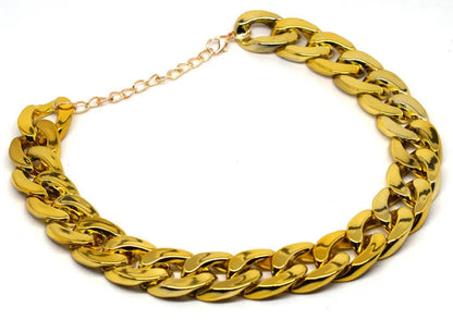 Gold colour chain style dog collar adjustable from 21cm to 50cm circumference for small medium dogs