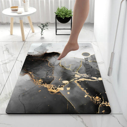 Premium anti-slip bathroom floor mat with durable diatom mud fabric and sponge-rubber base for superior moisture absorption and safety