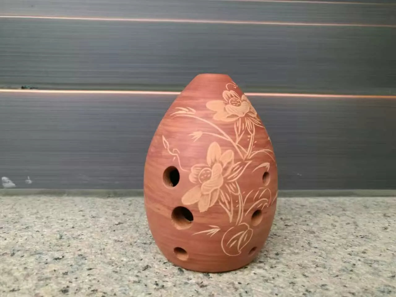 Seven Star Ancient Xun Musical Instrument with eight holes and pear shape in various colors