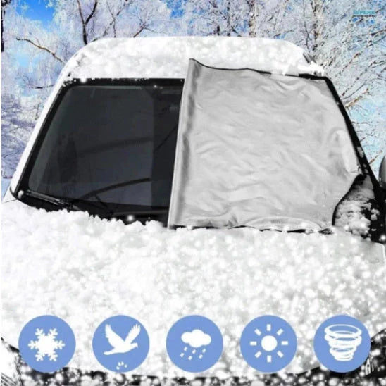 All-Weather Car Windshield Cover with Reflective Design for Protection Against Snow, Ice, and Sun