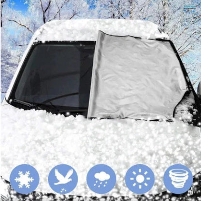 All-Weather Car Windshield Cover with Reflective Design for Protection Against Snow, Ice, and Sun