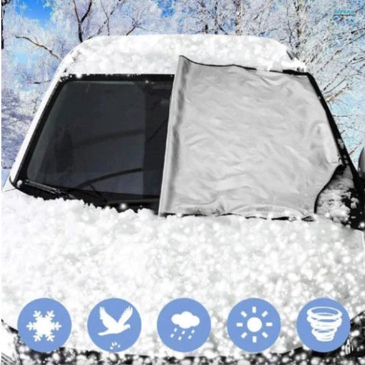All-Weather Car Windshield Cover with Reflective Design for Protection Against Snow, Ice, and Sun