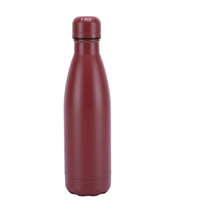 Stainless steel vacuum insulated water bottle with rubber painted surface in various colors