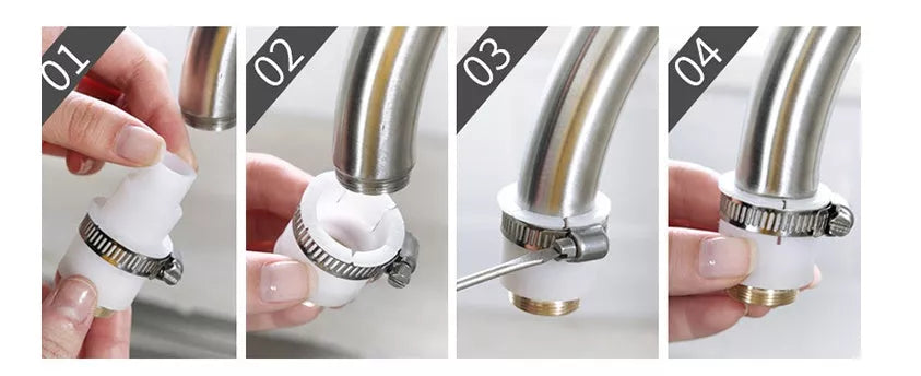 Faucet splash head filter with brass interface and ABS body for durable use