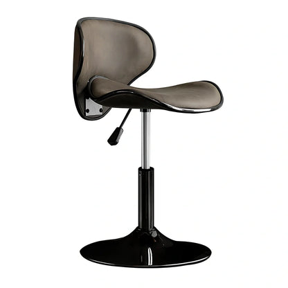 Scandinavian leather chair with height adjustment showing 60-80cm range and 45cm sitting width