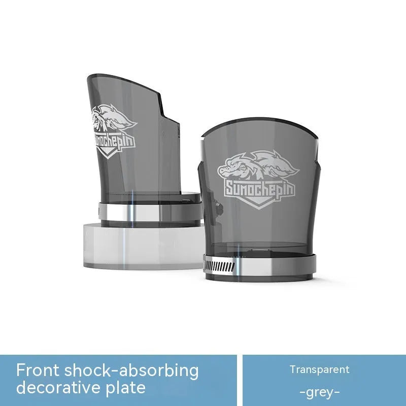 Motorcycle front shock absorber protective sleeves in transparent design with stainless steel mounting clamps