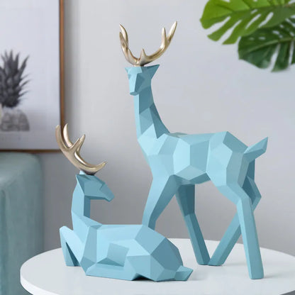 Modern resin deer sculpture decoration in simple contemporary style with animal figurine design