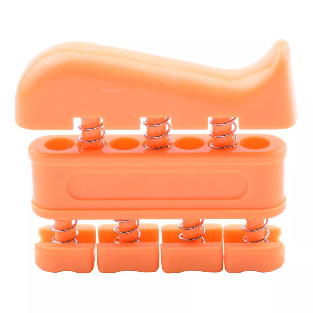 ABS finger strength trainer in black, orange, blue, and green for guitarists and fitness