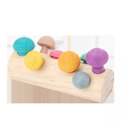 Fun Mushroom Picking wooden puzzle game for toddlers, educational toy