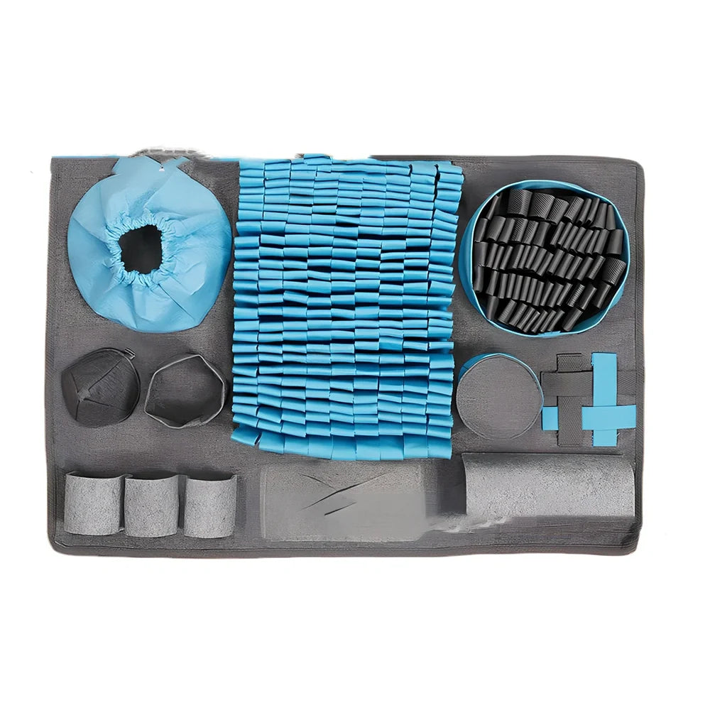 45cm square dog sniffing pad with maze pattern and reinforced webbing edges for scent training