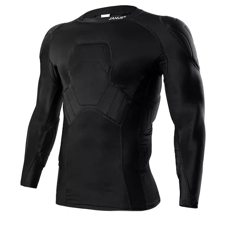 Men's long sleeve black football jersey for autumn and winter sports