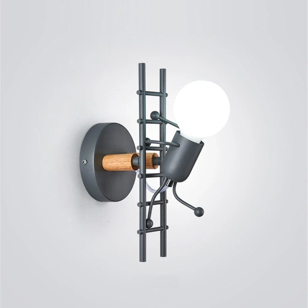 Retro LED Wrought Iron Villain Climbing Stairs Lights in black, green, and white