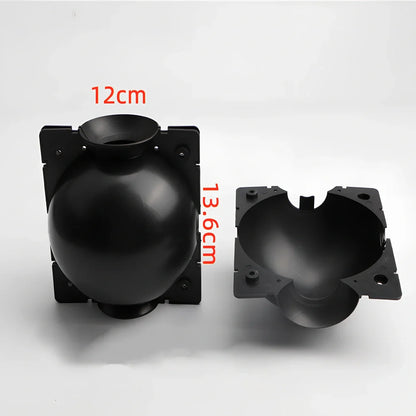 Black PP plastic plant rooting machine box for tree grafting, S size 10cm x 10cm with sealed lid for humidity control