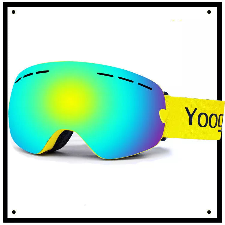 Adult double-layer anti-fog ski goggles in multiple colors for clear outdoor vision