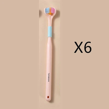 Soft Bristle Tri-Angle Toothbrush with customizable features for deep cleaning and travel convenience