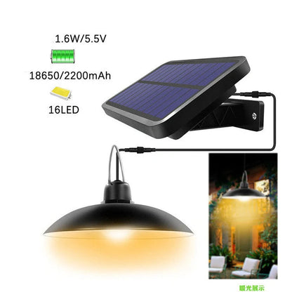 16LED solar chandelier with black or white finish for outdoor garden lighting