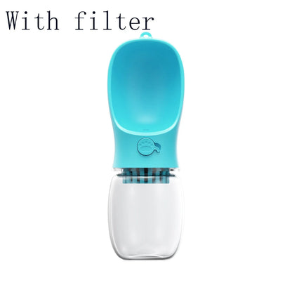 Durable and portable pet water bottle with eco-friendly materials and easy-to-use design for outdoor adventures with your furry friend