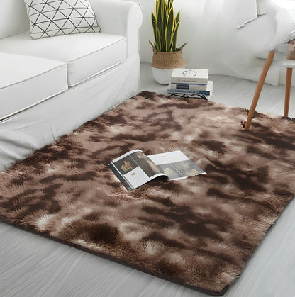 Nordic tie-dye gradient carpet with machine-woven polyester construction in multiple colour options