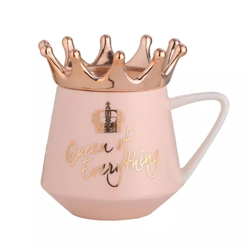 Crown Creative Mug with Christmas theme, ceramic body, and wooden accents