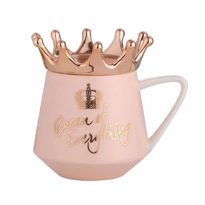 Crown Creative Mug with Christmas theme, ceramic body, and wooden accents
