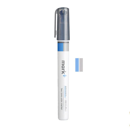 Mark+ series fibre-tip highlighter marker pen in six colours showing 15mmx131mm size