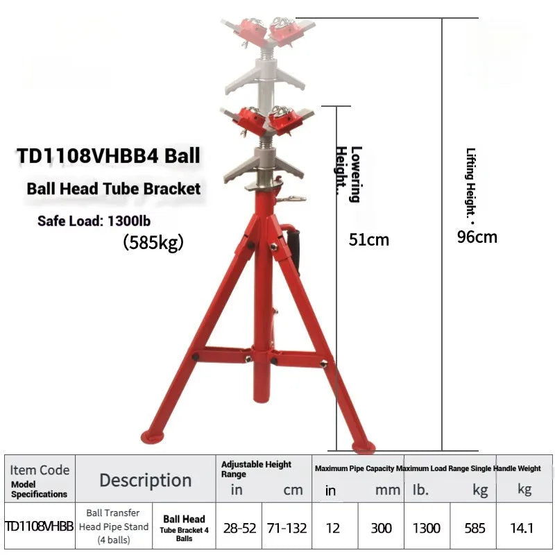 Metal V-head pipe support bracket for steel pipes, shown with ball joint options.
