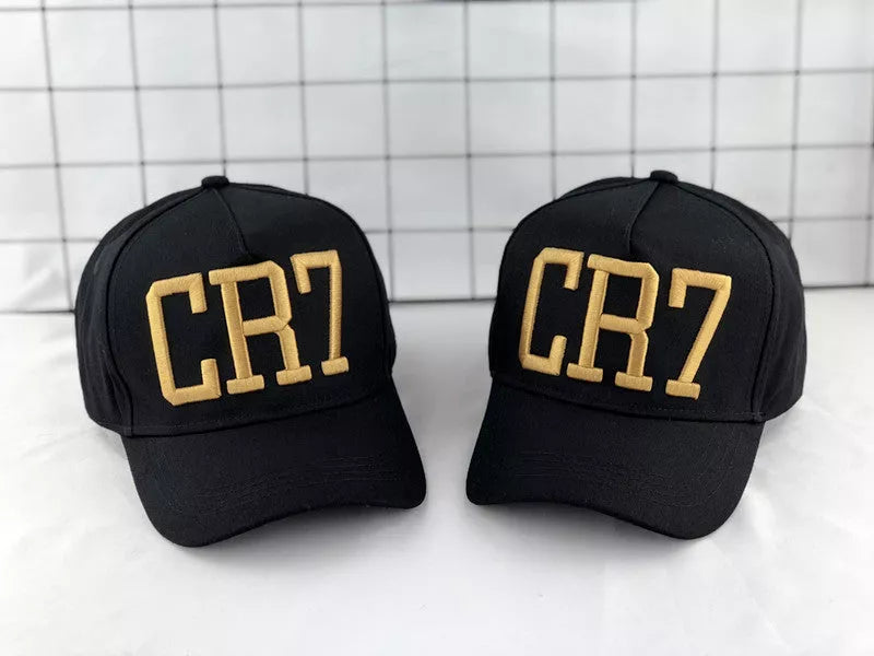 C Ronaldo CR7 baseball cap in black with high top and big eaves design