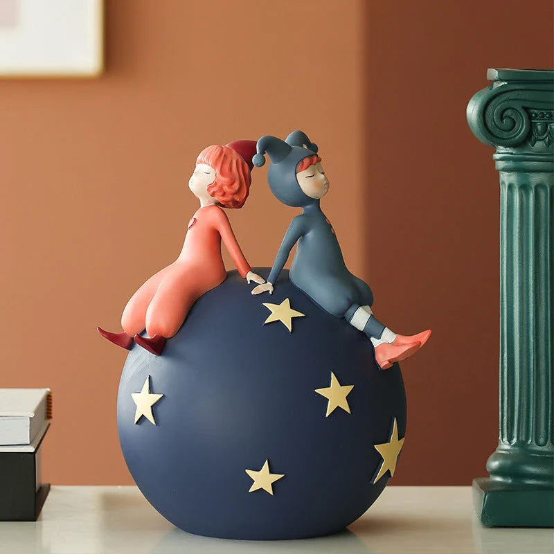 Enchanting resin elf figures in fairy girl and elf boy designs, featuring whimsical details and captivating charm for home decor