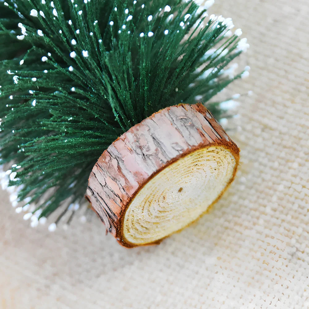 Green and white Christmas pine needle tree decoration in four height options