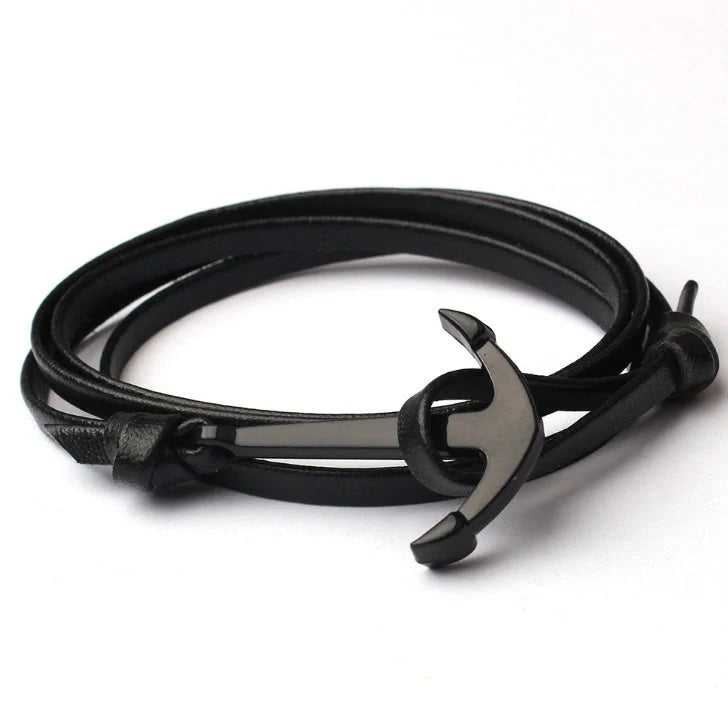 Unisex Pirate Anchor Bracelet with detailed nautical design, perfect for sea lovers and fashion enthusiasts.