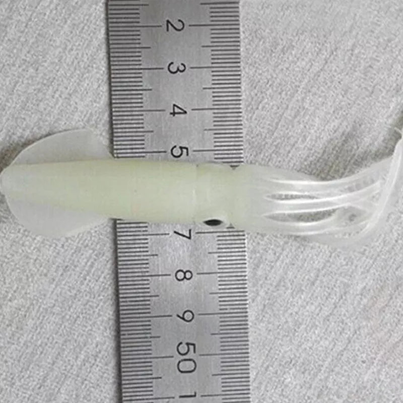Luminous squid bait for sea fishing with bionic design and soft plastic material