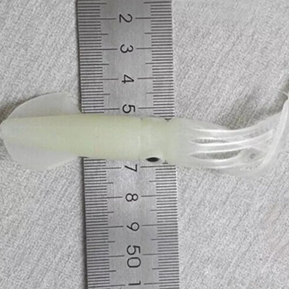 Luminous squid bait for sea fishing with bionic design and soft plastic material