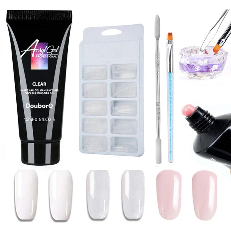 DIY Nail Polish Art Kit with resin-based polish and application tools for at-home manicures