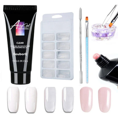 DIY Nail Polish Art Kit with resin-based polish and application tools for at-home manicures