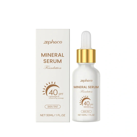 30ml sunscreen liquid foundation bottle with mineral SPF protection and Centella asiatica extract