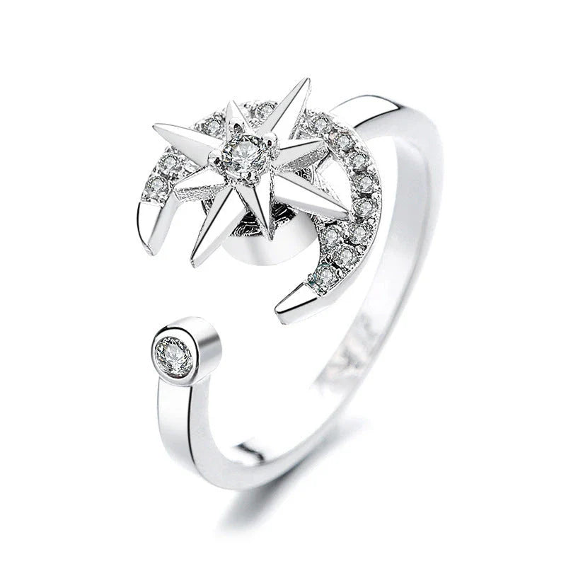 Stylish Fidget Spinner Ring with Adjustable Design, Crafted from Premium Materials for Stress Relief and Fashion