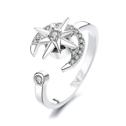 Stylish Fidget Spinner Ring with Adjustable Design, Crafted from Premium Materials for Stress Relief and Fashion