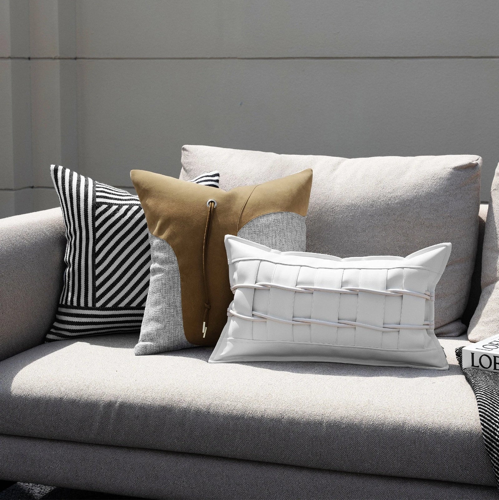 Modern minimalist square living room pillow with removable cover in 30x50cm dimensions