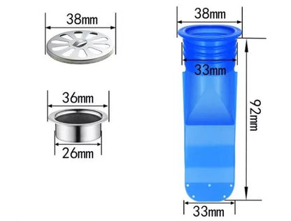 Silicone floor drain cover with automatic closing for odor and overflow protection