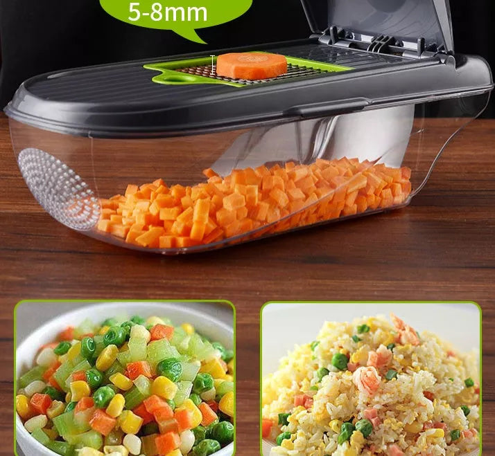Multi-function Kitchen Vegetable Cutter with 8 blades for efficient food preparation