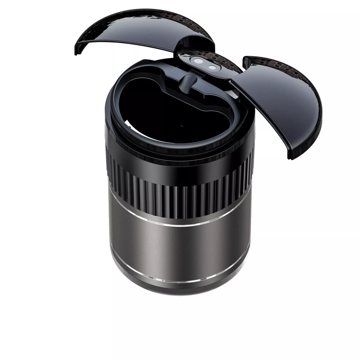 Smart car ashtray with lid and USB Type-C charging port