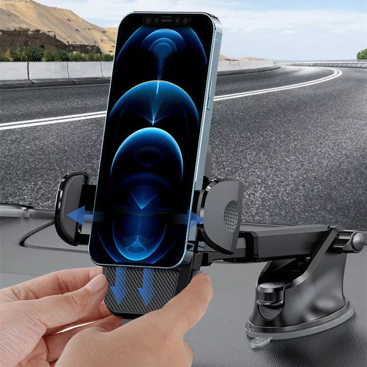 Universal car phone holder with gravity sucker for secure device mounting