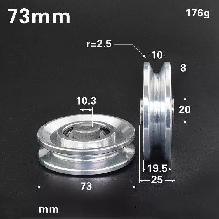 Aluminum alloy fitness equipment guide wheel with smooth pulley action