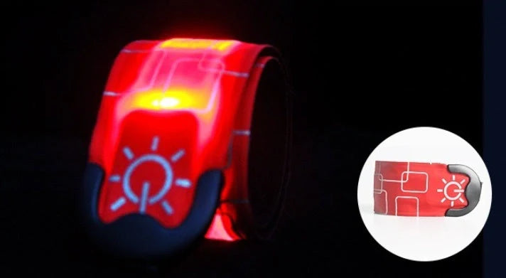 Rechargeable Nylon LED Sports Bracelet in multiple colors for night safety